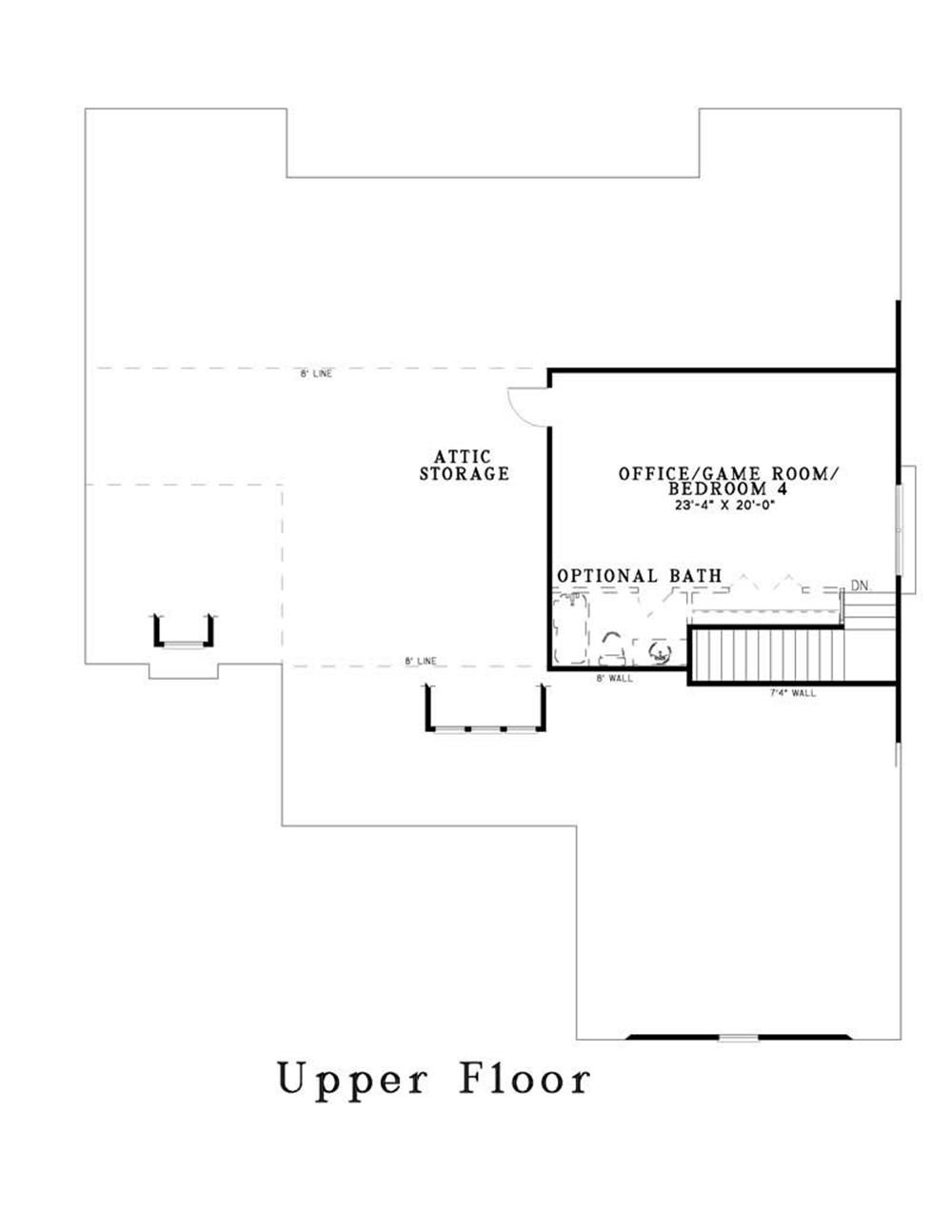 Floor Plan Second Story of Craftsman Plan #153-1487